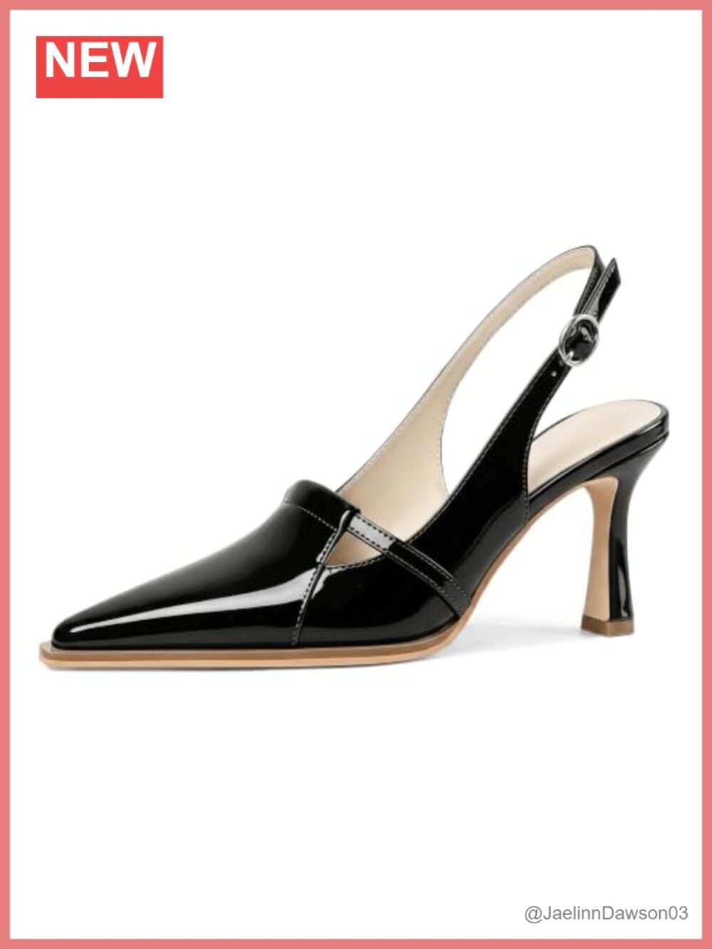 Women's Slingback Stiletto Heels Pointed Toe Microfiber Pumps 3.5 Inch Dress